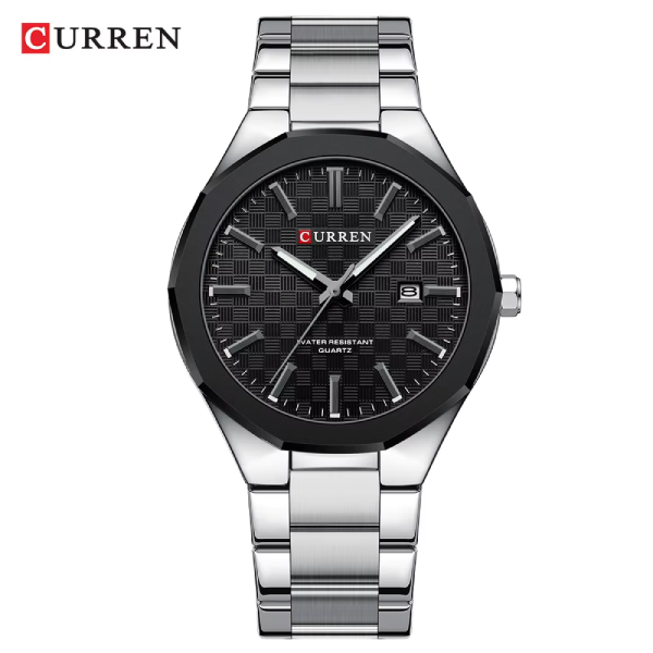Curren 8477 Quartz Men's Watch - Silver Black