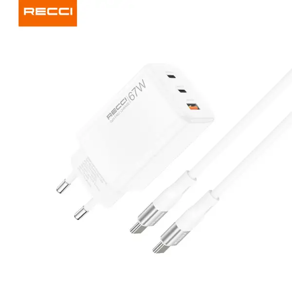Recci RC85ECC 67W Travel Smart USB Charger with 1.5 meter cable