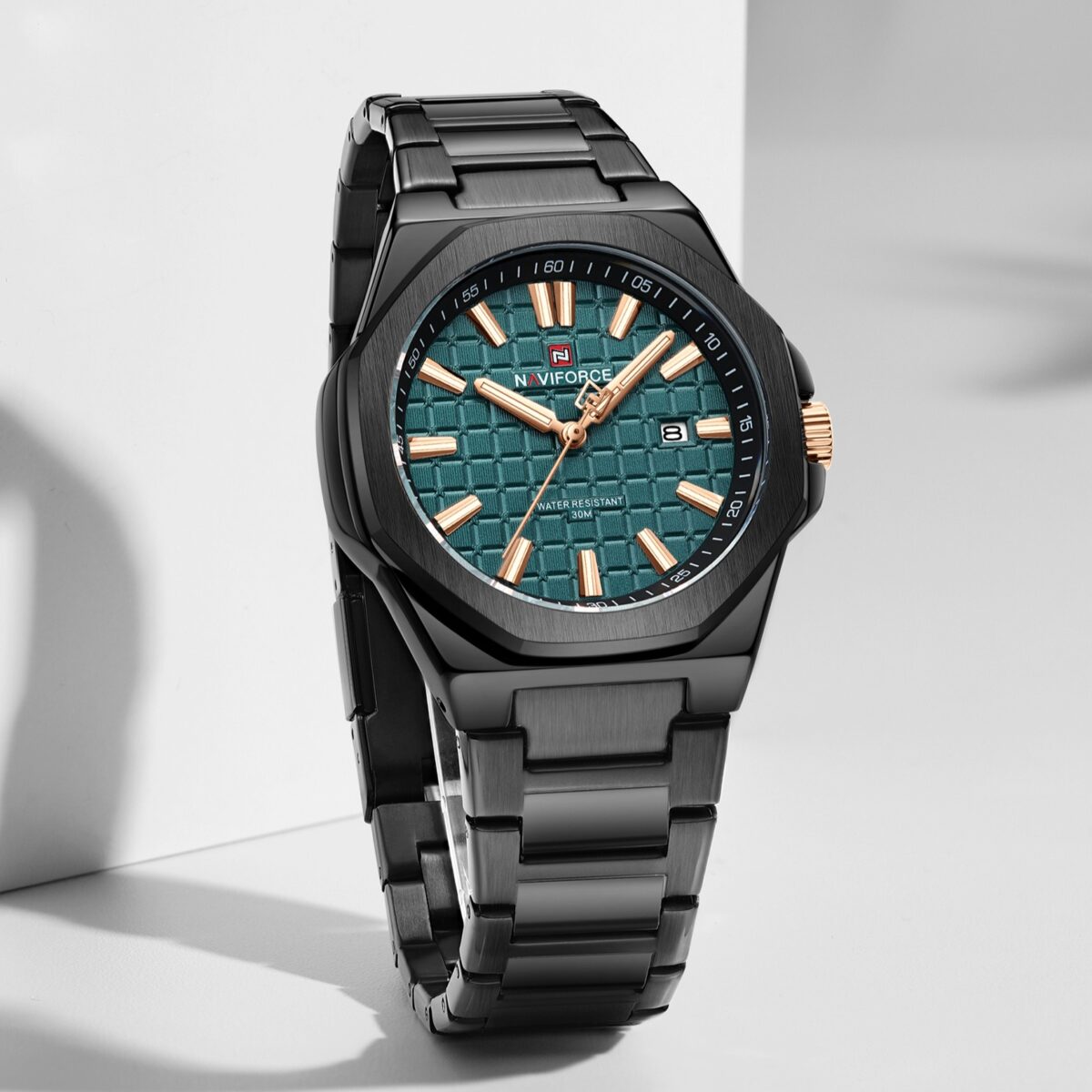 Naviforce 9258 CH For Men – Black Green