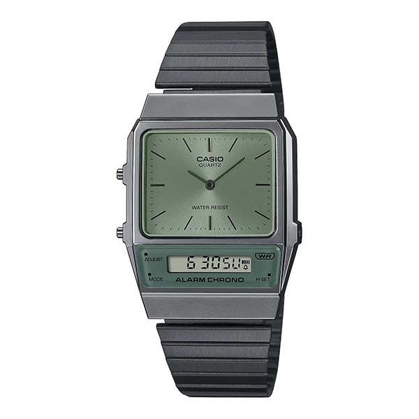 Casio AQ-800ECGG-3ADF Vintage Dual Time Gray Chain Watch - selected variant