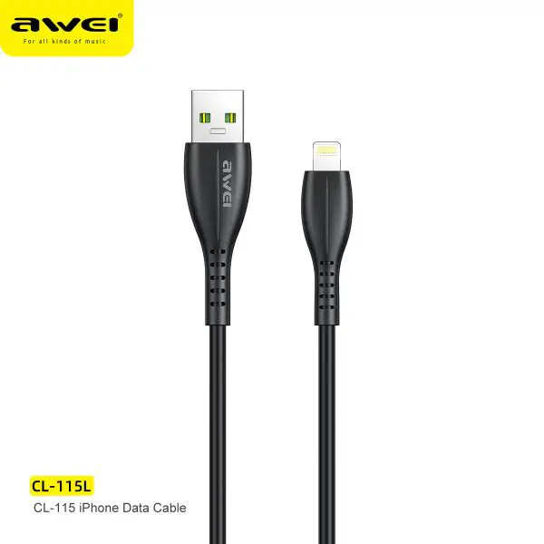 Awei CL-115L 1 Meter USB to Lightning 2.4A Fast Charging Cable