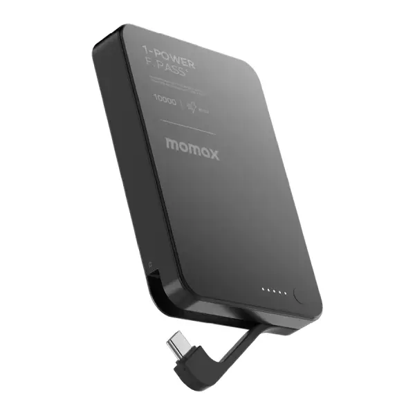 Momax 1-Power F.Pass⁺ 10000mAh Magnetic Battery Pack with Built-in Cable
