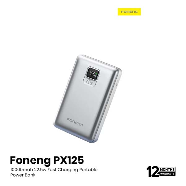 Foneng PX125 10000mAh 22.5W Powerbank - Silver
