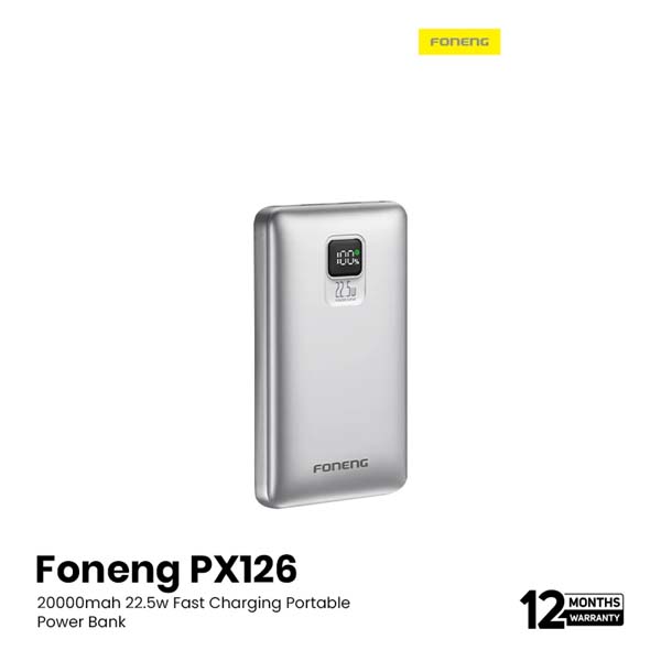 Foneng PX126 20000mAh 22.5W Power Bank - Silver