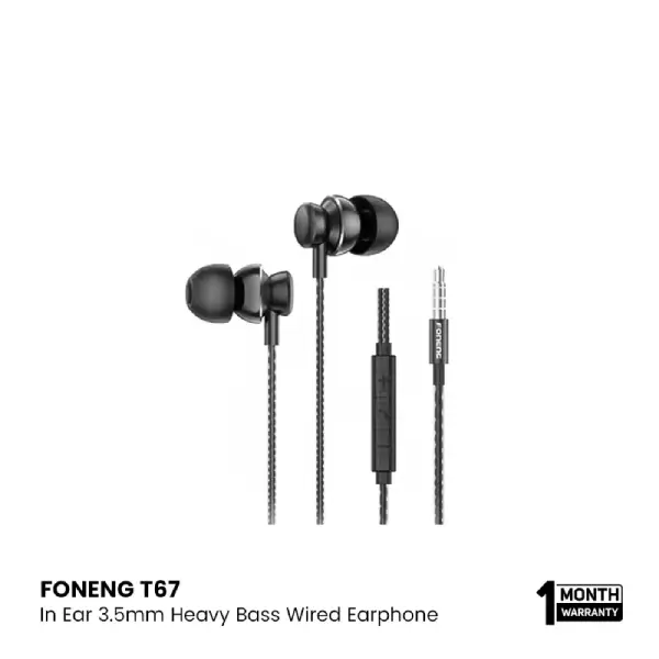 FONENG T67 In Ear 3.5mm Heavy Bass Wired Earphone