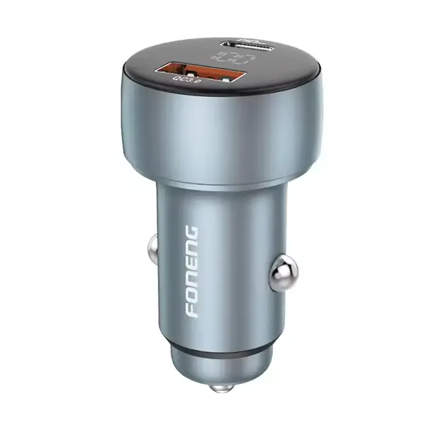 FONENG C18 48W Dual-way Fast Charging Aluminum Alloy Shell Car Charger