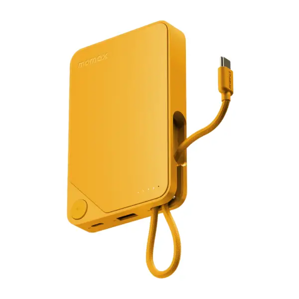 Momax 1-Power X Power Bank 10000mAh With Built-in USB-C Cable - Yellow