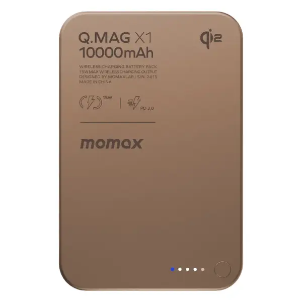 Momax Q.Mag X1 Qi2 Gen 2 Magnetic 10000mAh Wireless Power Bank - Sandstone
