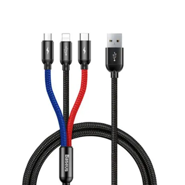 Baseus Three Primary Colors 3-in-1 Cable - 1.2m