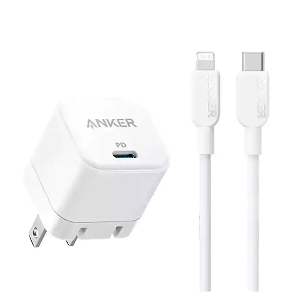 Anker PowerPort III 20W Cube Charger with USB C to Lightning Cable