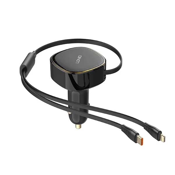 LDNIO C107 Ultra Fast Car Charger wired Type C/Lightning