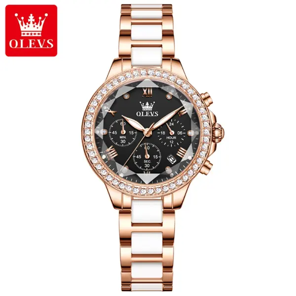 OLEVS 9999 Luxury Women’s Watch - rose black