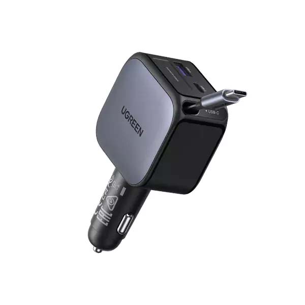 UGREEN EC603 90W Fast Car Charger with Retractable Cable (55909B)