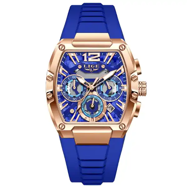 LIGE 89206 Men's Watch - gold blue