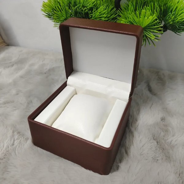 Single Slot Watch Box - Brown White
