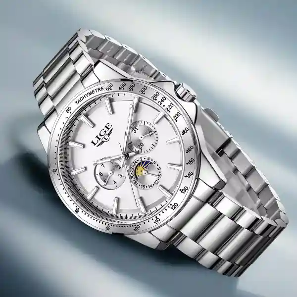 LIGE 89265 Men's Watch - Silver