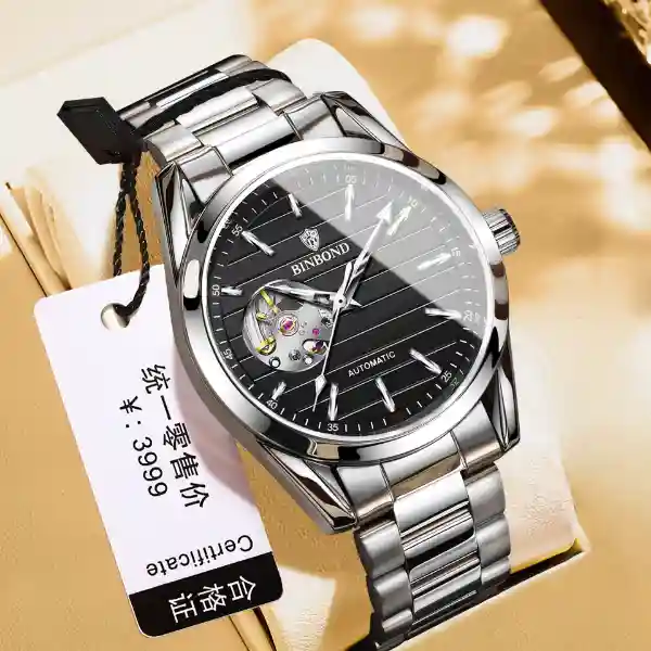 Authentic W00111 Men Watch - Silver black