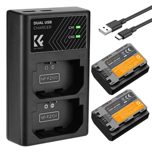 K&F Concept NP-FZ100 2280mAH Battery and Dual Slot Charger