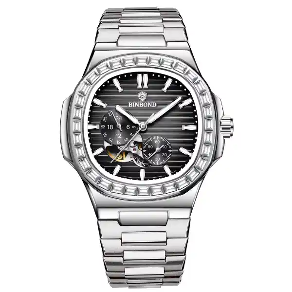 BINBOND W0016 Men's Watch - Silver black