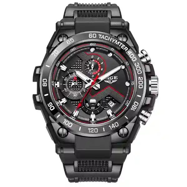 LIGE 89205 Men's Watch - black