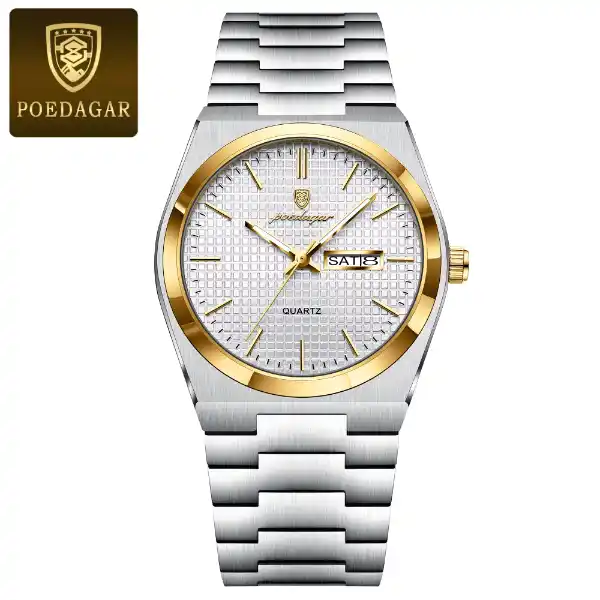 POEDAGAR 821 Men's Watches - 821 Gold White