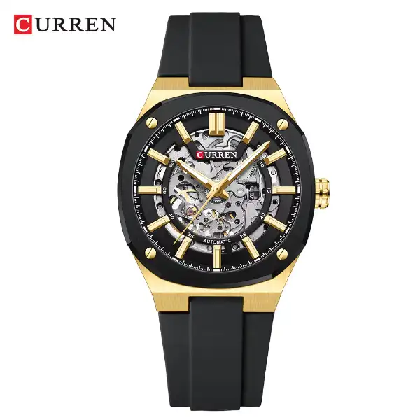 CURREN 8485 Watch for Men - Golden black