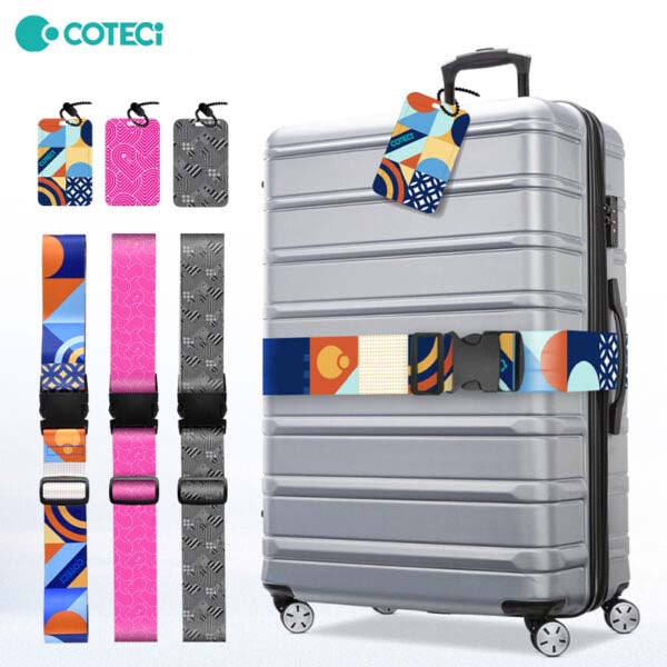 Coteci OT-006 Luggage Strap and Tag Set for Travel Use
