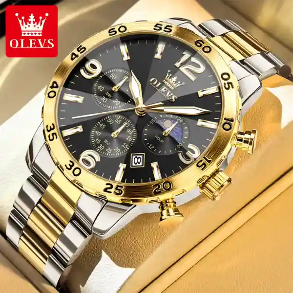 OLEVS 3678 Men's Watch - Gold Black