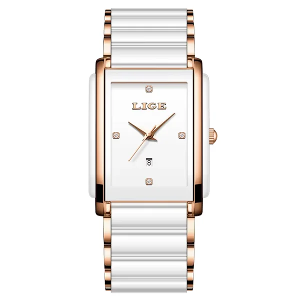 LIGE LG89188 Men's Watch - Rose gold white