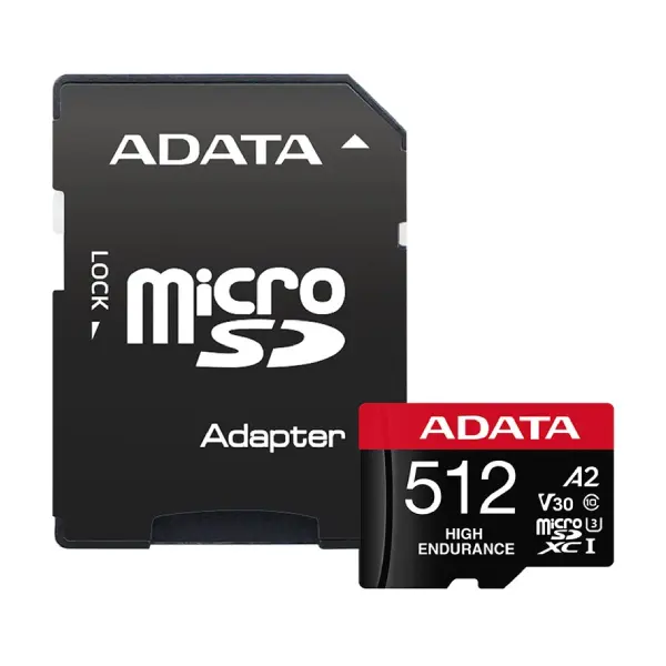 ADATA High-Endurance 512GB UHS-I Class 10 microSDXC Card for Surveillance Camera memory