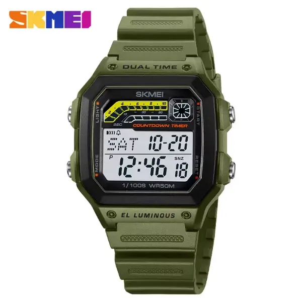Skmei 2307 Men's Watch - army green-tpu