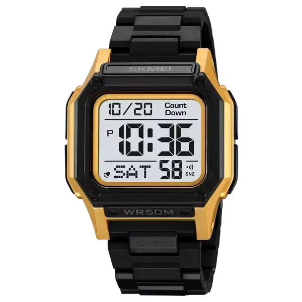 SKMEI 2264 Digital Sports Watch - gold white