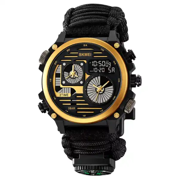 SKMEI 2202 Men's Watch - black-nylon