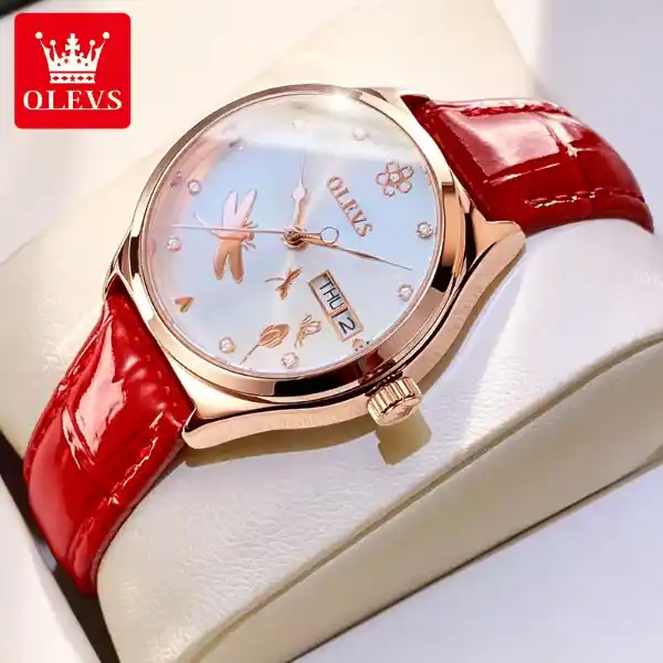 OLEVS 6611 Women's Watch - Red