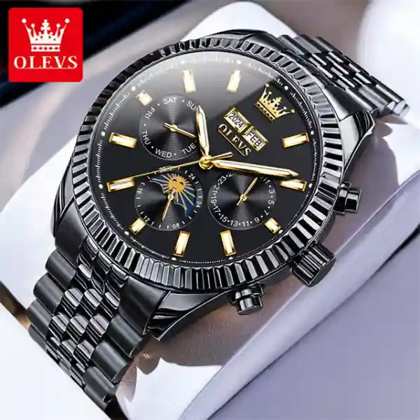 OLEVS 6688 Automatic Mechanical Men's Watch - All Black