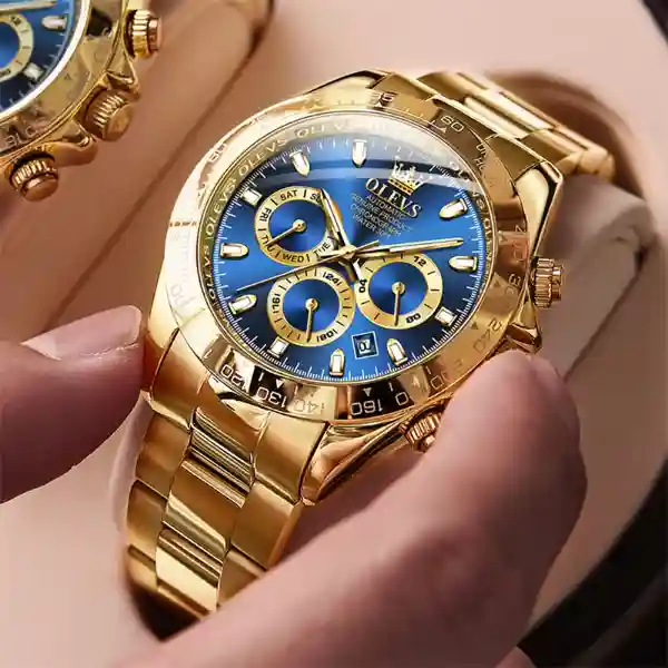 OLEVS 6638 Men's Watch - golden blue