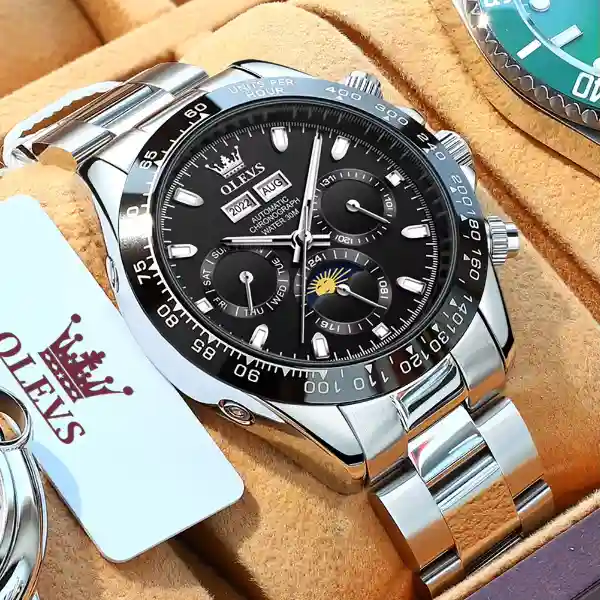 OLEVS 6654 Automatic Mechanical Men's Watch - Black