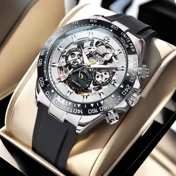 OLEVS 6713 Men's Watch - Silver black white