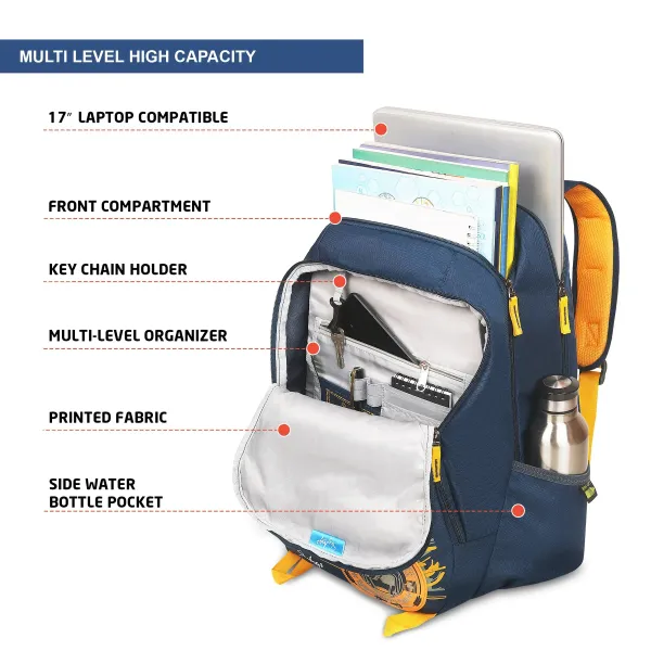 Skybags Offroader Pro Laptop Backpack Navy Blue 2