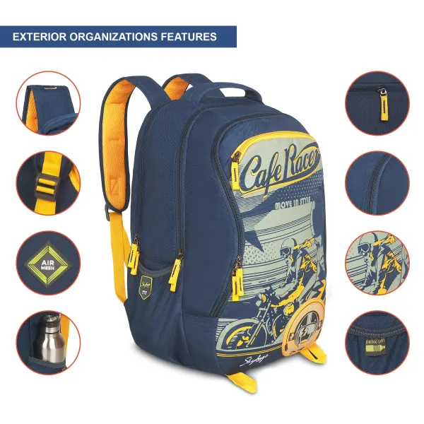 Skybags Offroader Pro Laptop Backpack Navy Blue 3