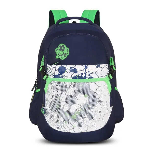 Skybags Strike 01 School Backpack Green 1