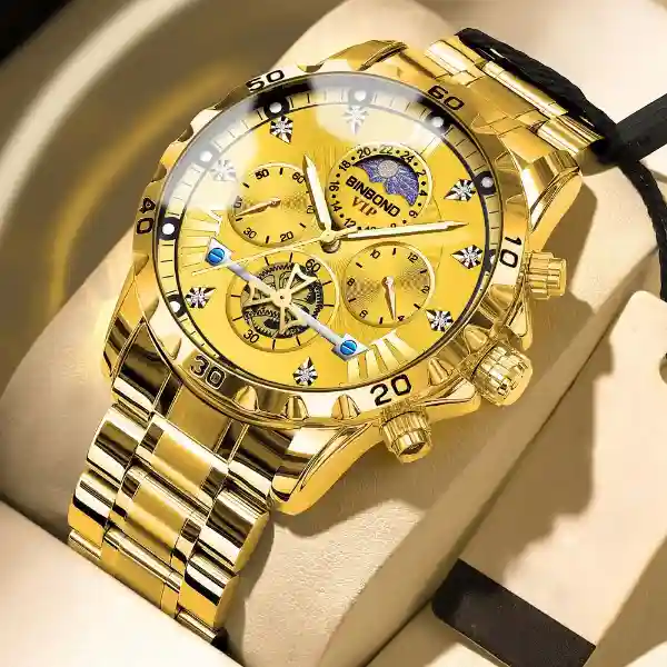 BINBOND B3103 Men's Watch - all godl