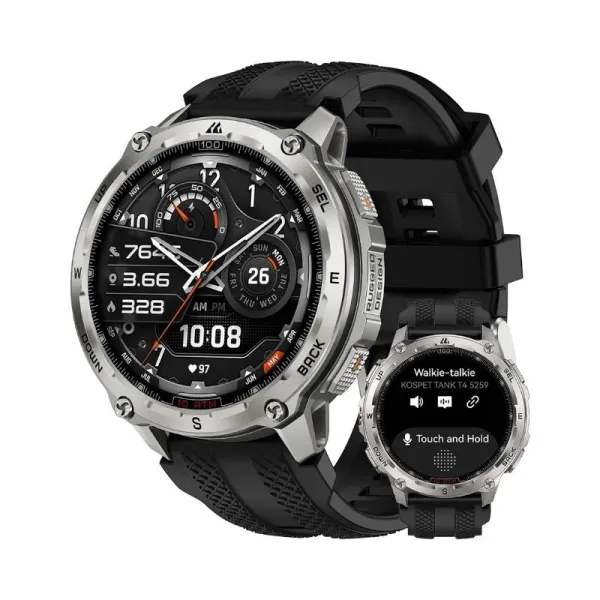 KOSPET TANK T4 Rugged GPS Smartwatch - Silver