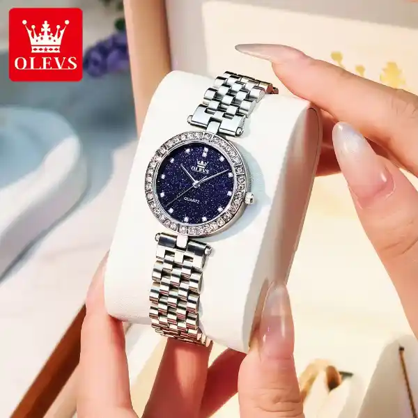 OLEVS 3641 Women's Watch - Silver Blue