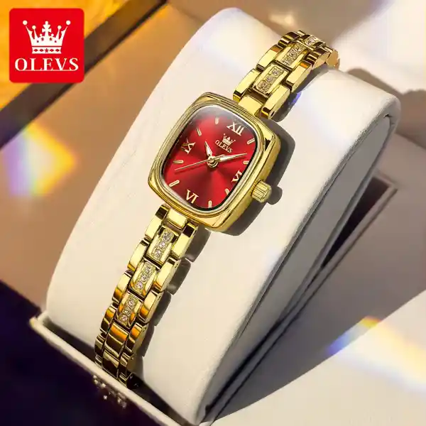 OLEVS 3695 Women Watch - Gold Red