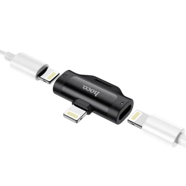 Hoco LS31 Charger and Aux Audio Splitter Dongle-1