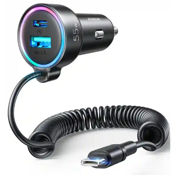 JOYROOM JR-CL07 60W 3-in-1 Wired Car Charger (Type-C)