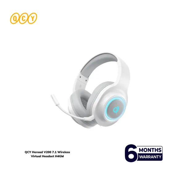 QCY Heroad V200 7.1 Virtual Headset H4GM - White / wireless version (Bluetooth 6.0)