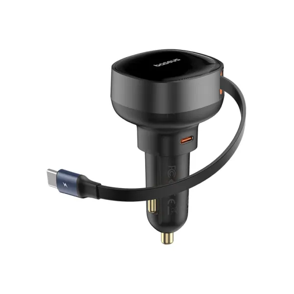 Baseus Enjoyment Pro Retractable USB-C Car Charger 60W 1