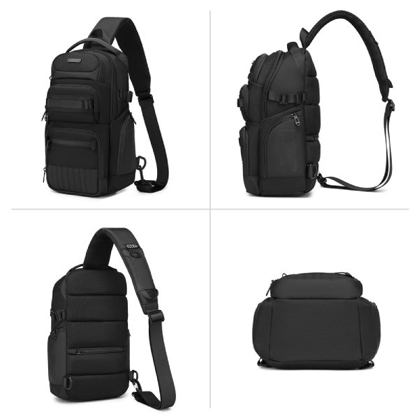 Borsa A Tracolla Ozuko Con Porta USB E Porta Power Bank - Nylon Impermeabile, Per Tablet 24,6 Cm